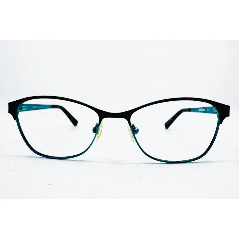 EyeBuyDirect Sabrina Eyeglasses Womens Black Teal Cat Eye 51-18-140 C1